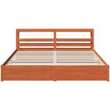  Krevetna konstrukcija s policom Vosak smeđa 200 x 200 cm | shoptok.hr