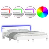 Furnova Posteljni okvir z vzglavjem in LED bel 180x200 cm, (21937877) | Shoptok.si