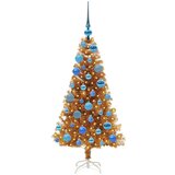 vidaXL Božično drevo med 150 LED z stojalom Zlata 120 cm PET | Shoptok.si