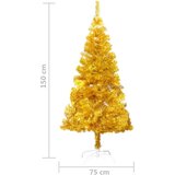 vidaXL Umetna novoletna jelka s stojalom zlata 150 cm PET | Shoptok.si