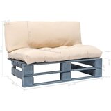  Vrtna sofa od paleta od borovine s jastucima boje pijeska Bež | shoptok.hr