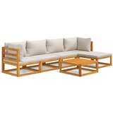 Maison Chic Seti vrtnega pohištva - Vrtna garnitura - Vrtni pohištvo set 6-delna svetlo sive blazine trden les, (21815414) | Shoptok.si