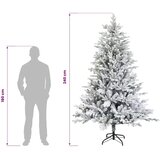  Umjetno božićno drvce s nogom 240 cm PVC i metal - Zelena i bijela 240 cm bez LED svjetala | shoptok.hr