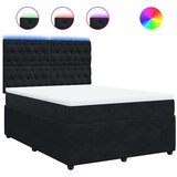 vidaXL Krevet s oprugama i madracem crni 140 x 190 cm baršunasti | shoptok.hr