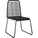 PVC Vrtna jedilna garnitura 3-delna PVC ratan črna | Shoptok.si