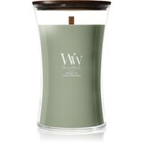 WoodWick Verdant Fig dišeča sveča z lesenim stenjem 610 g | Shoptok.si