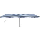vidaXL Automatska tenda sa senzorom LED 600 x 300 cm plavo-bijela | shoptok.hr