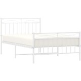  Metalni okvir kreveta uzglavlje i podnožje bijeli 107x203 cm | shoptok.hr