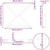  Noge za blagovaonski stol 2 kom Crne 90 x (72-73,3) cm Čelične | shoptok.hr