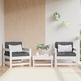 Maison Chic Vrtni stoli - Stol za vrt z blazino 2 kosa bela trdna borovina JS2540, (21876291) | Shoptok.si