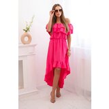 Kesi Włoski Women's off-the-shoulder dress with a longer back pink | shoptok.hr
