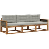  Set vanjskih sofa s jastukom 3 pcs Prirodna i Svjetlosiva | shoptok.hr