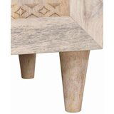 vidaXL Nočna omarica s predalom Bež 50 x 33 x 60 cm trden mangov les | Shoptok.si