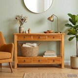  klubska mizica, trden mahagonijev les, naravna, 115x32x76 cm | Shoptok.si
