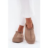 Boto Women's Snow Boots On Platform With Low Shaft Dark Beige Izamine Cene