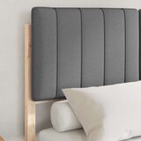 vidaXL Posteljni okvir z oblazinjenim vzglavjem z vzglavjem Temno siva, (5000104471) | Shoptok.si