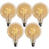 LUEDD Komplet 5 E27 zatemnitvenih LED spiralnih filamentnih zlatih žarnic G125 4W 270 lm 2200K Cene