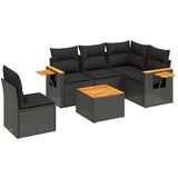  The Living Store Vrtna sedežna garnitura 6-delna z blazinami črna poli ratan - Vrtna Sedežna Garniture, (21461297) | Shoptok.si