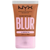 NYX Professional Makeup Bare With Me Blur Tint Foundation mat puder s srednjo prekrivnostjo 30 ml Odtenek 14 medium tan
