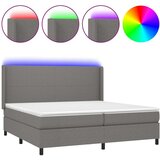  Box spring s madracem LED tamnosivi 200x200 cm tkanina | shoptok.hr