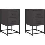  Noćni ormarići 2 kom crni 36 x 39 x 60,5 cm čelični | shoptok.hr