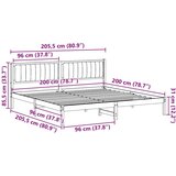  Konstrukcija postelje Črna 200 x 200 cm Masivno borovo les, (5000084331) | Shoptok.si