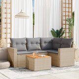  5-dijelni set vrtnih sofa s jastucima bež od poliratana | shoptok.hr