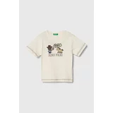 United Colors Of Benetton Otroška bombažna kratka majica bež barva