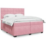  Krevet s oprugama i madracem ružičasti 200x200 cm baršunasti | shoptok.hr