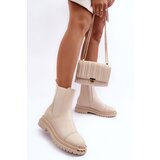 FG2 Women's Leather Ankle Boots Beige Nialee | Shoptok.si