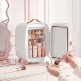  Prijenosni mini hladnjak za kozmetiku pića i grickalice s osvijetljenim ogledalom tihi rad 6L bijela boja | shoptok.hr