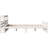 vidaXL Posteljni okvir z vzglavjem bel 120x200 cm trdna borovina, (21304016) | Shoptok.si