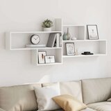 vidaXL Stenska polica bela 167,5x18x68 cm inženirski les | Shoptok.si