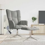  Stolica za opuštanje s osloncem za noge svjetlosiva baršunasta | shoptok.hr