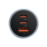Baseus Golden Contactor Pro avtopolnilec CGJP010013 adapter 1 x USB-A in 2x Type C PD 65W 3,0 QC - moder | Shoptok.si