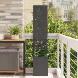 vidaXL Vrtni Sadič s Dekorativnom Pločom Crna 32 x 140 cm | shoptok.hr