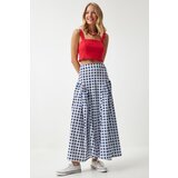  Women's Blue Gingham Flounced Summer Poplin Skirt | shoptok.hr