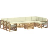  Set vanjskih sofa 11 kom. Bijela i krem Poliester | shoptok.hr