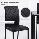  HOCMOM Set od 4 blagovaonske stolice Kuhinjske stolice 41 cm x 50 cm x 91 cm Crna | shoptok.hr