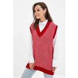 Trendyol Red V Neck Knitwear Sweater Cene