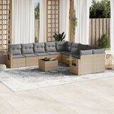 Maison Chic Seti vrtnega pohištva - Vrtna garnitura - Vrtni pohištvo set 11-delna z blazinami bež poli ratan, (21817458) | Shoptok.si