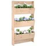 vidaXL Stenska korita 3-nadstropna 60x18,5x110 cm trdna borovina Cene