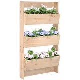 vidaXL Zidna sadilica s 3 razine 60 x 18,5 x 110 cm masivna borovina | Eponuda.com