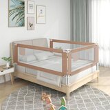 vidaXL Posteljno varovalo za malčke taupe 140x25 cm blago | Shoptok.si