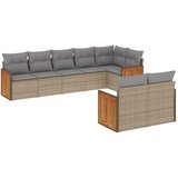  The Living Store Vrtna sedežna garnitura 8-delna z blazinami bež poli ratan - Vrtna Sedežna Garniture, (21443337) | Shoptok.si
