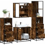 Maison Chic Kopalniška garnitura - Kopalniški sestavi 4-delna dimljeni hrast inženirski les, (21788489) | Shoptok.si