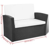 4-dijelna vrtna garnitura od poliratana s jastucima crna | shoptok.hr