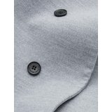 Ombre Men's coat with high collar and asymmetrical fastening - grey melange | shoptok.hr