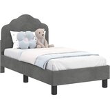  Okvir kreveta za malu djecu s naslonom Tamnosiva 70 x 140 cm | shoptok.hr