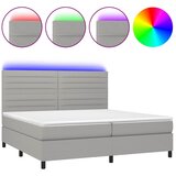  box spring s madracem LED svjetlosivi 200x200 cm tkanina | shoptok.hr